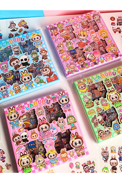 ÖZ OFİS Labubu Kawai Sticker Seti - 570 Adet - Ajanda, Günlük, Scrapbook, Bul...