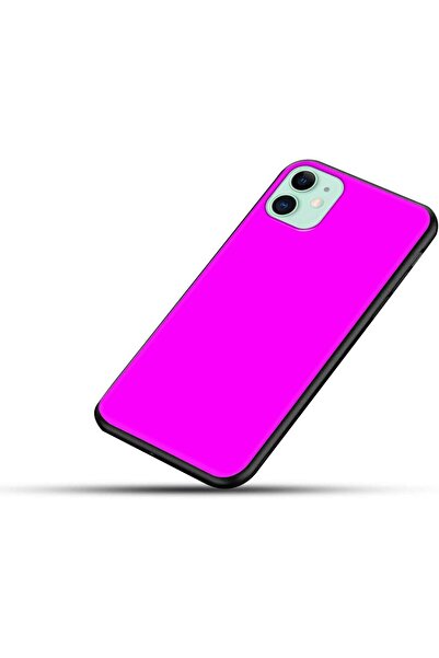 Generic Hard Protective Colored Case with Soft Black Sides for Apple iPhone 11 - Pink (Color015)