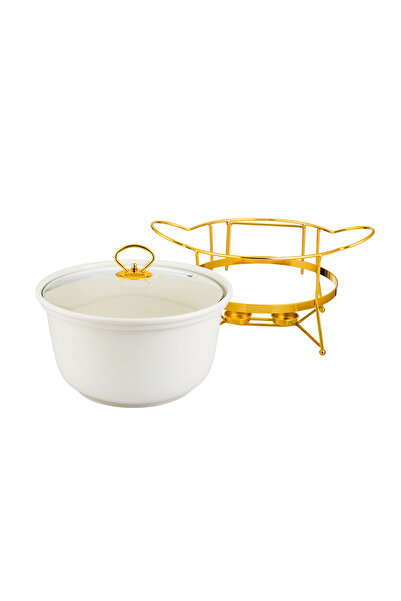 ABAREEK A ceramic food warmer for buffets, used to keep food warm during parties and events.