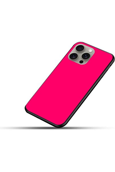 Generic Khales Solid-Color Protective Case with Soft Black Sides for Apple iPhone 15 Pro Max - Pink (Color00