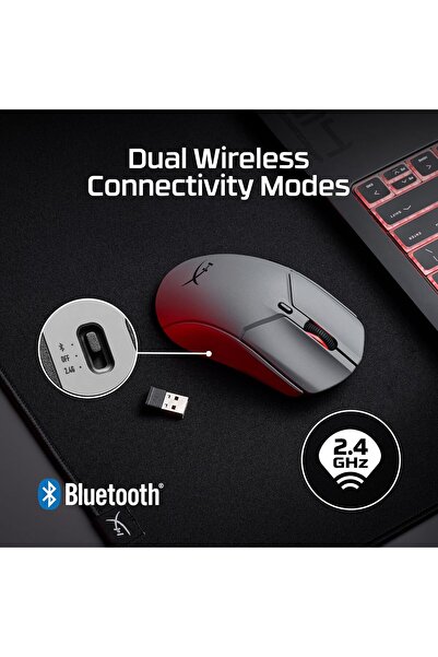 HyperX Pulsefire Haste 2 Pro 4K Wireless Gaming Mouse - 90h Battery, 61g, 26K Sensor, 2.4GHz/Bluetoo