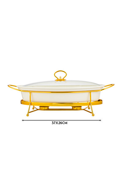 ABAREEK A ceramic food warmer for buffets, used to keep food warm during parties and events.