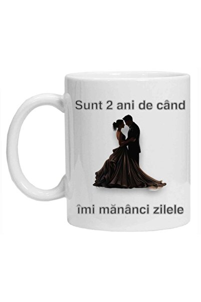 CRD PRINT Personalized mug with print "it's been 2 years since you eat my days", model 2, white ceramic, 330 m