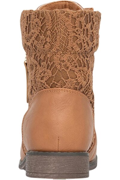 elara Ghete Chunkyrayan pentru femei cu dantelă, cizme de lucru, culoare camel, 37 EU