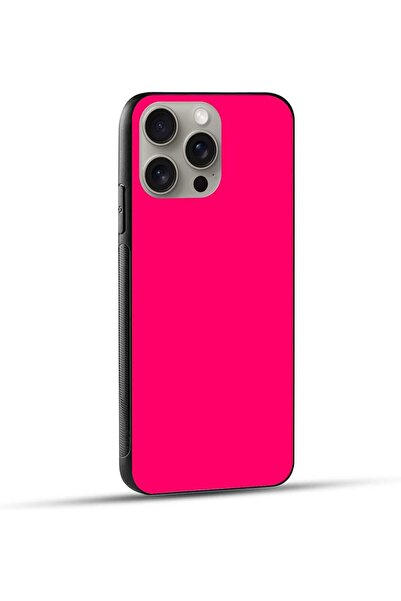 Generic Khales Solid-Color Protective Case with Soft Black Sides for Apple iPhone 15 Pro Max - Pink (Color00