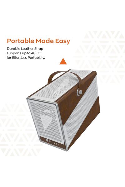 MONTECH Heritage Pro mATX Leather Gaming Case with Handle, Supports 360mm AIO, Headset Holder, 4 Fan