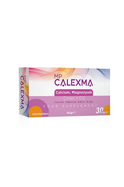 Medipharma Mp Calexma Kalsiyum Magnezyum Çinko+D3 Vitamin Takviye Edici Gıda 30 Tablet