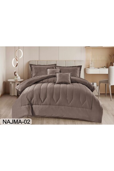 SNOOZYL Double bed set, star-shaped velvet winter fur, 230x250