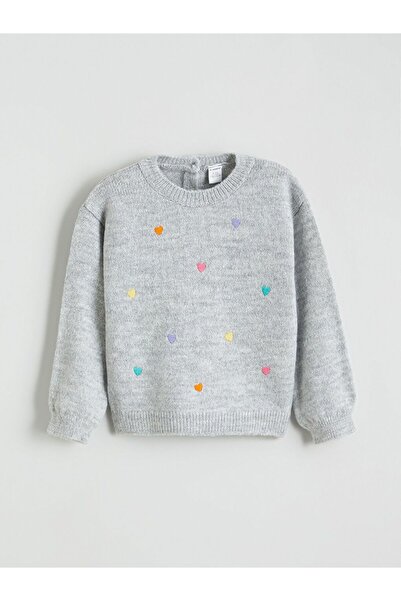 LC Waikiki Lcw Kids Heart Embroidered Girls' Knitwear Sweater