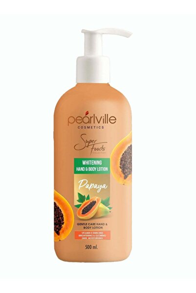 Pearlville لوشن تبييض اليدين والجسم بالبابايا - 500 مل