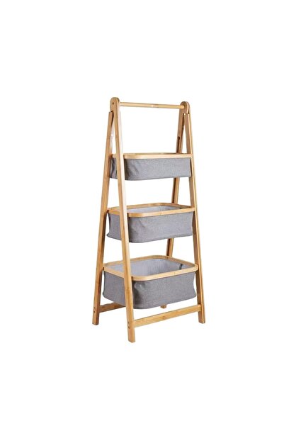 Ch 3-Tier Storage Basket with Wooden Frame – Stylish Organization for Your Bathroom and Everyday Space