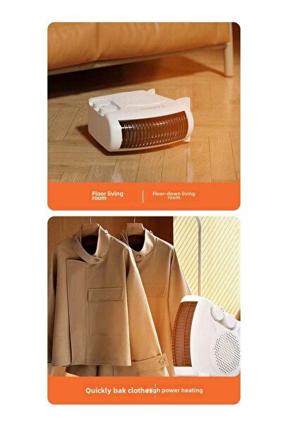 Generic Electric Fan Heater 600 W - Portable Space Heater with 2 Heat Settings, Thermostat, Overheat Protect