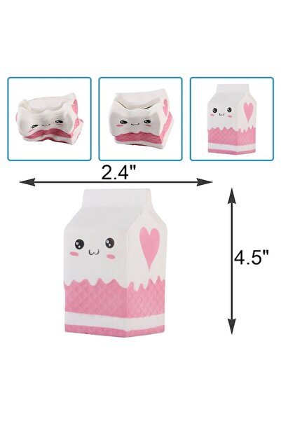 OEM Squishy Interactive Milk Carton, White-Pink