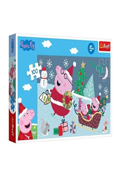 Trefl Peppa Pig Christmas Puzzle with Family in Sleigh, 100 Pieces