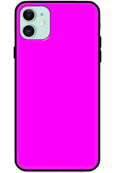 Generic Hard Protective Colored Case with Soft Black Sides for Apple iPhone 11 - Pink (Color015)