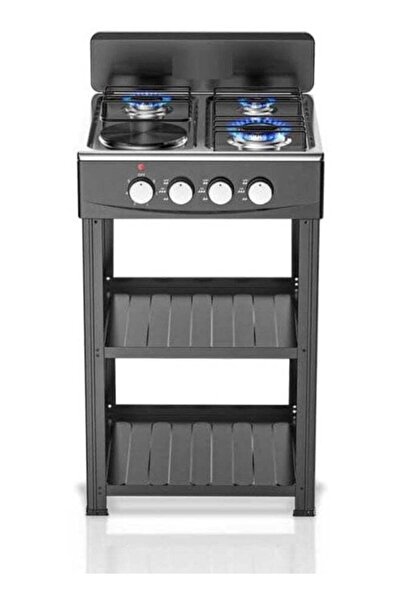 Olympia 4-in-1 Multi-Function Gas Stove — 3 Brass Burners + Hot Plate, Stable...