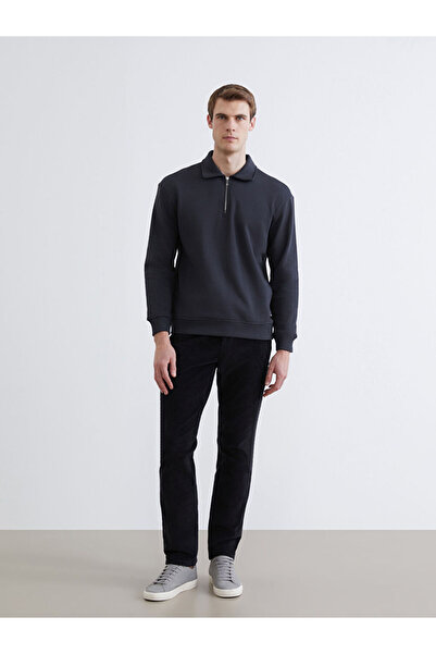 LC Waikiki بنطال تشينو مخملي أسود للرجال