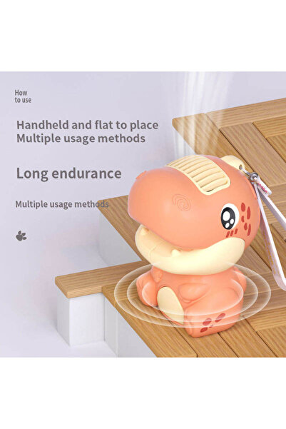 Generic Cute Dinosaur Portable Fan, USB Rechargeable Mini Fan, 2-Speed Personal Fan for Kids & Adults
