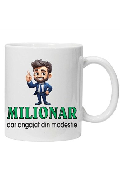 CRD PRINT Personalized mug with print "Millionaire but Employed", White, Ceramic, 330 ml