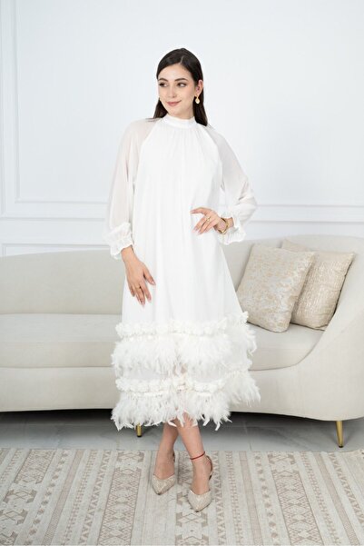 SELSAL Feather-decorated dress