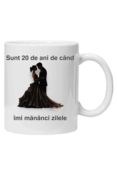 CRD PRINT Personalized mug with print "It's been 20 years since you've been eating my days", White, Ceramic, 3