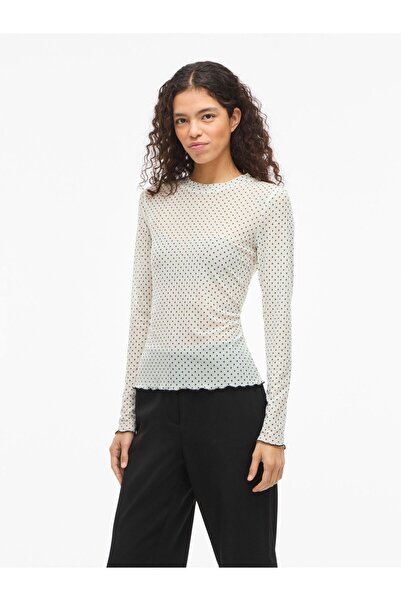 VILA Oberteil mit langen Ärmeln VIHARLEY Mesh