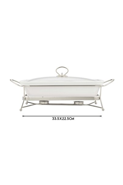 ABAREEK A ceramic food warmer for buffets, used to keep food warm during parties and events.