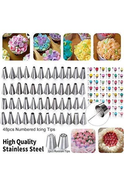 OricareFain 322-piece pastry set with templates for decorating cakes and pastries, Rotating Platter