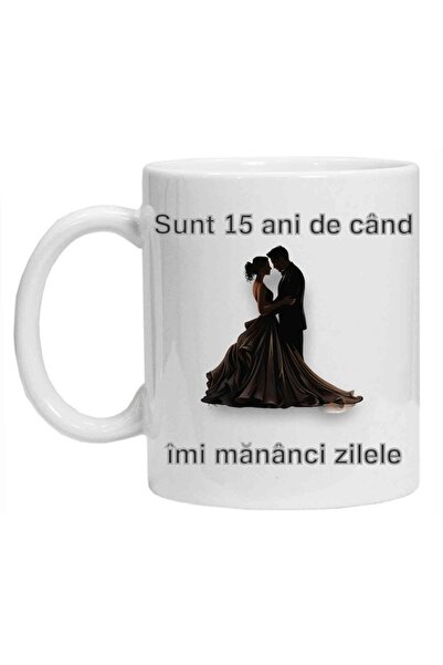 CRD PRINT Personalized ceramic mug "It's been 15 years that you eat my days", model 15, 330 ml, white