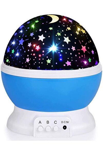 Generic Star Projector Night Light Kids Room Decor Moon Sky Lamp 360 Rotating Glow Dark Birthday Gift Blue