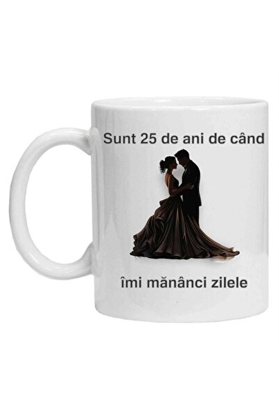 CRD PRINT Personalized ceramic mug with 'I've been eating your days for 25 years' print, 330 ml