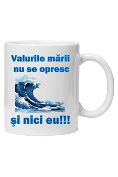 CRD PRINT Personalized mug with print "the sea waves do not stop", White, Ceramic, 330 ml,