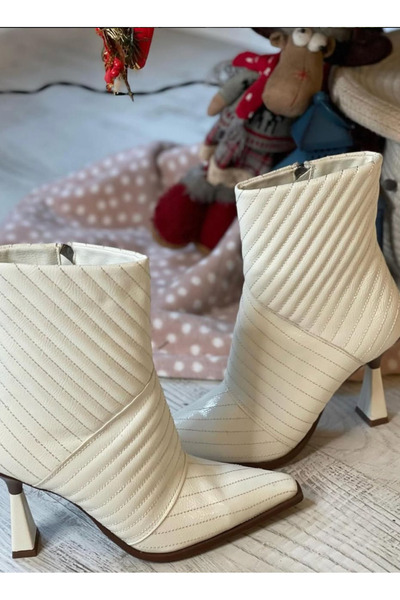 apelles Παπούτσια Kontes λουστρίνι με φερμουάρ στο πλάι με λεπτό τακούνι κοντές μπότες Ύψος τακουνιού 9,5 cm