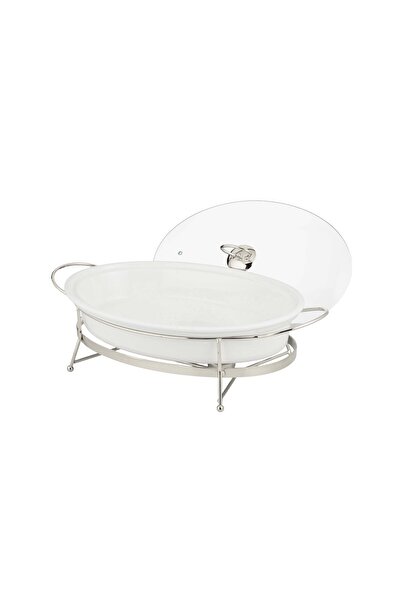 ABAREEK A ceramic food warmer for buffets, used to keep food warm during parties and events.