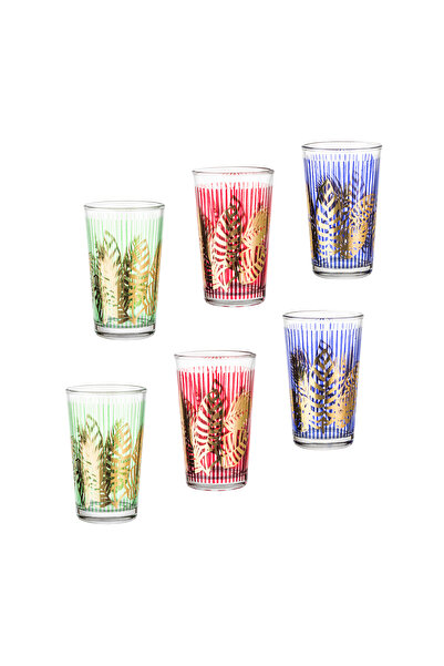 Dania ✨ Handmade Tea Set – 6 Cups with Gold Decorations | Height 8.5 cm – Capacity 100 ml ✨