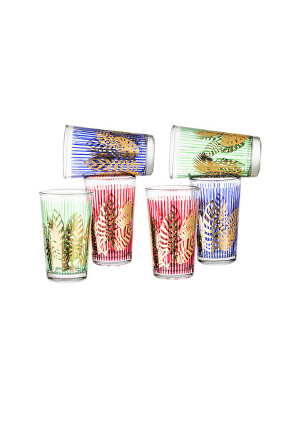 Dania ✨ Handmade Tea Set – 6 Cups with Gold Decorations | Height 8.5 cm – Capacity 100 ml ✨