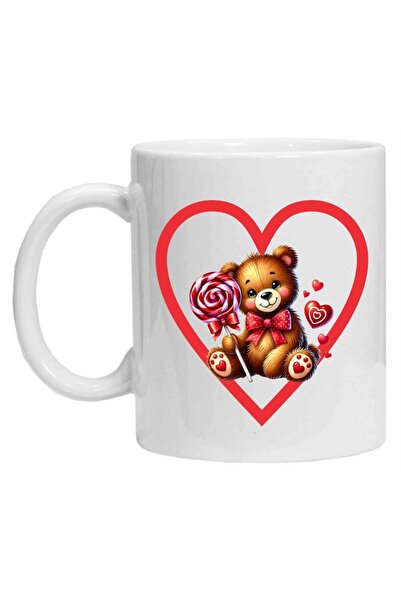 CRD PRINT Personalized mug 'I love you - teddy bear', White Ceramic, 330 ml