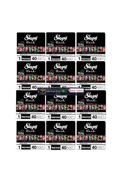 Sleepy Black Premium Plus Günlük Ped Normal 40x12 = 480 Adet