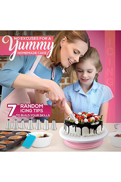 OricareFain 322-piece pastry set with templates for decorating cakes and pastries, Rotating Platter