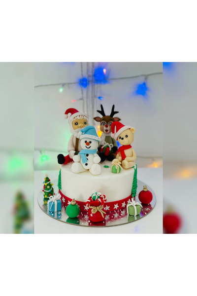 FigurinArt Sugar paste cake figurine - Santa Claus - Handmade