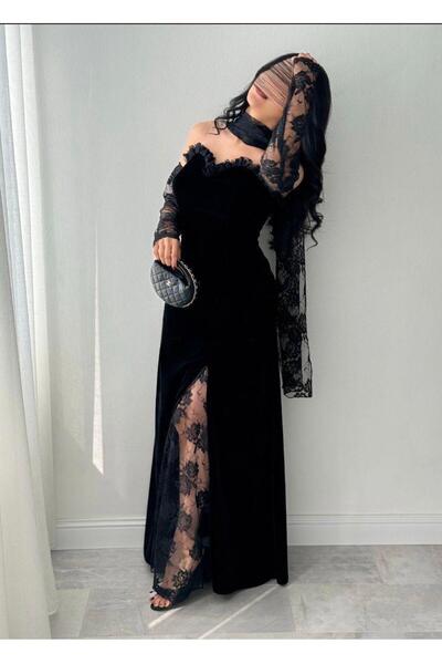 1186359 Velvet dress with lace