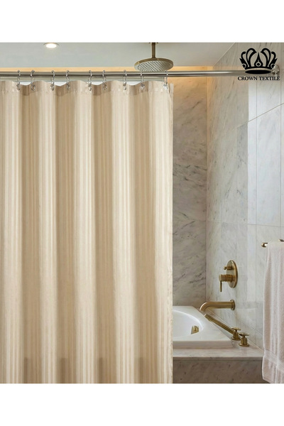 Crown Textile ستارة حمام فندقية 7 نجوم بقماش بريميوم ضد الماء مقاس 250*200 سم