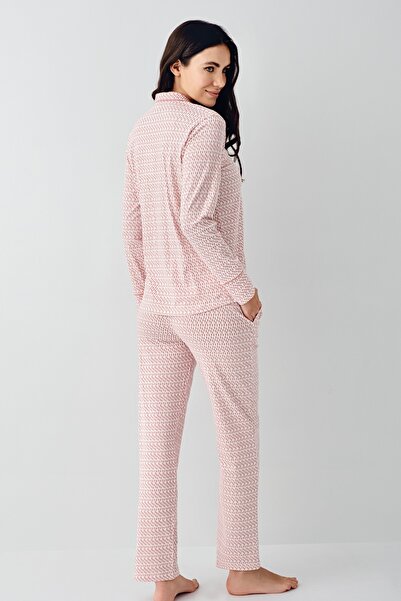 Pierre Cardin Long Sleeve Cotton-Modal Shirt Pants Women's Pajama Set
