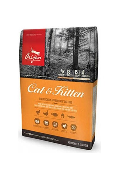 Orijen Kitten Tahılsız Tavuklu Yavru ve Yetişkin Kedi Maması 5,4 kg