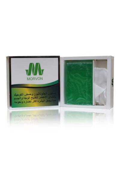 MORVON صابون الجلوتاثيون وحمض الكوجيك مع الشاي الأخضر