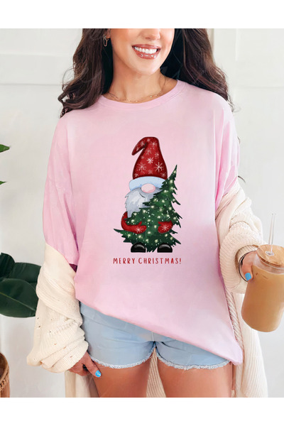 Sarah's Boutique Tricou de damă – 100% bumbac – Merry Christmas "Moș Crăciun"
