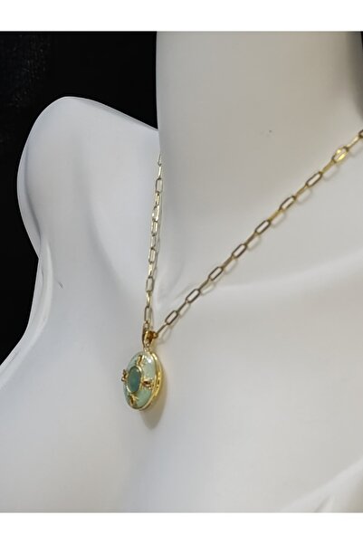 REMALY Su Yeşili İçi Açılabilir Çelik Kolye