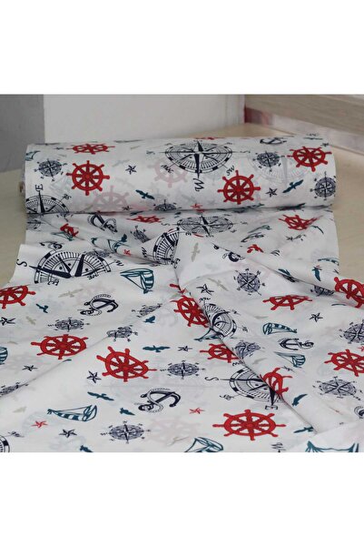 SerSev Sailor Anchor & Rudder Patterned Cotton Bedding Fabric 100*240 cm Meter Sheet Pillow Home Fabric