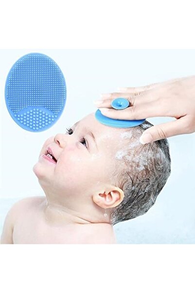 SUPER TRENDS Soft Silicone Baby Bath Brush and Comb Set, Blue Milk Crusting Removal