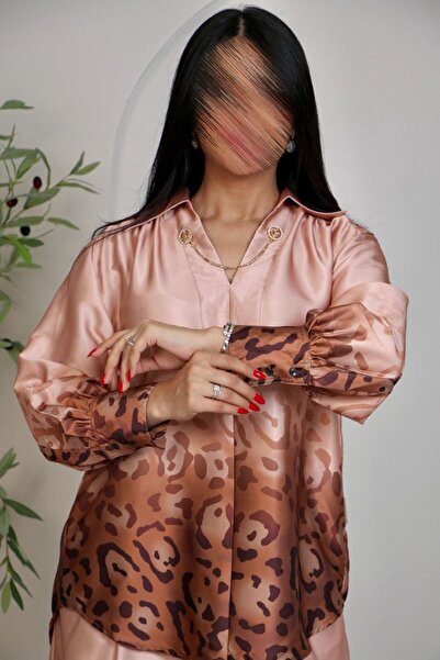 SELSAL Floral satin pants and blouse set